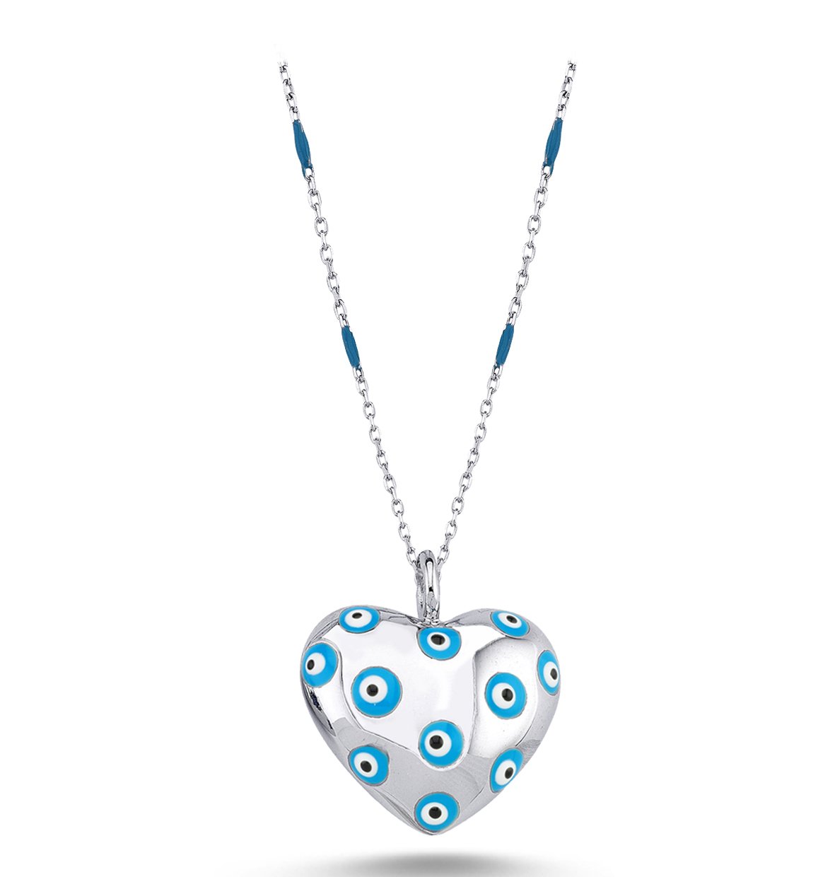 Kalpli Nazar Boncuklu Enamel Kolye
