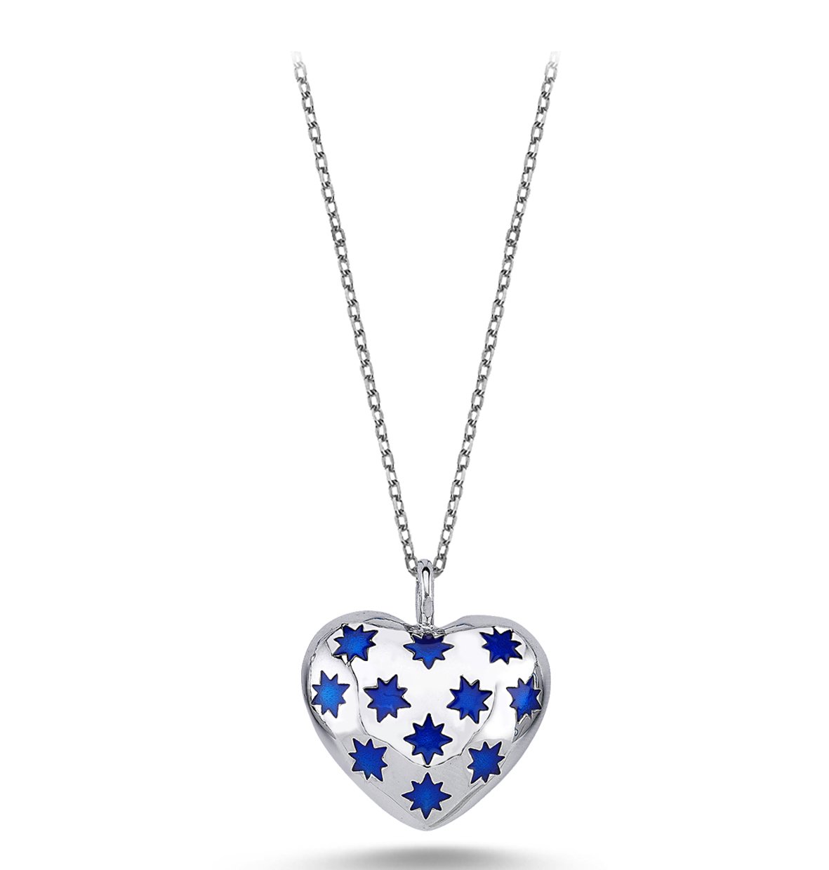 Kalpli İncili Enamel Kolye