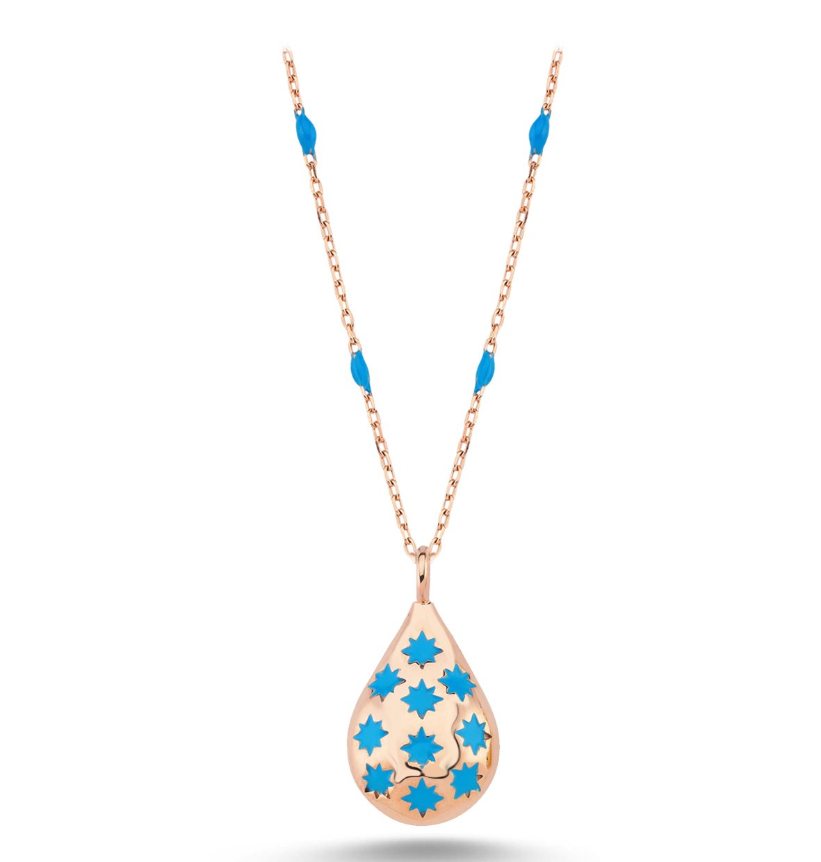 Yıldızlı Enamel Kolye