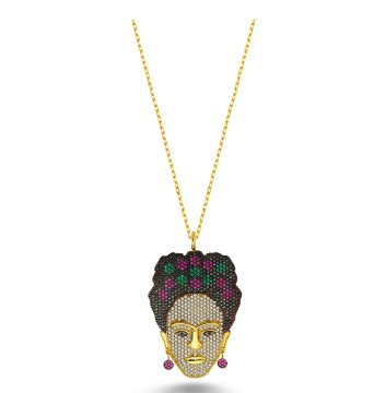 Zirkon Taşlı Frida Madalyon Gümüş Kolye