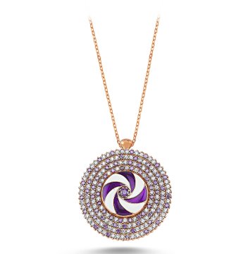 Sarmal Model Zirkon Taşlı Hayalet Kolye