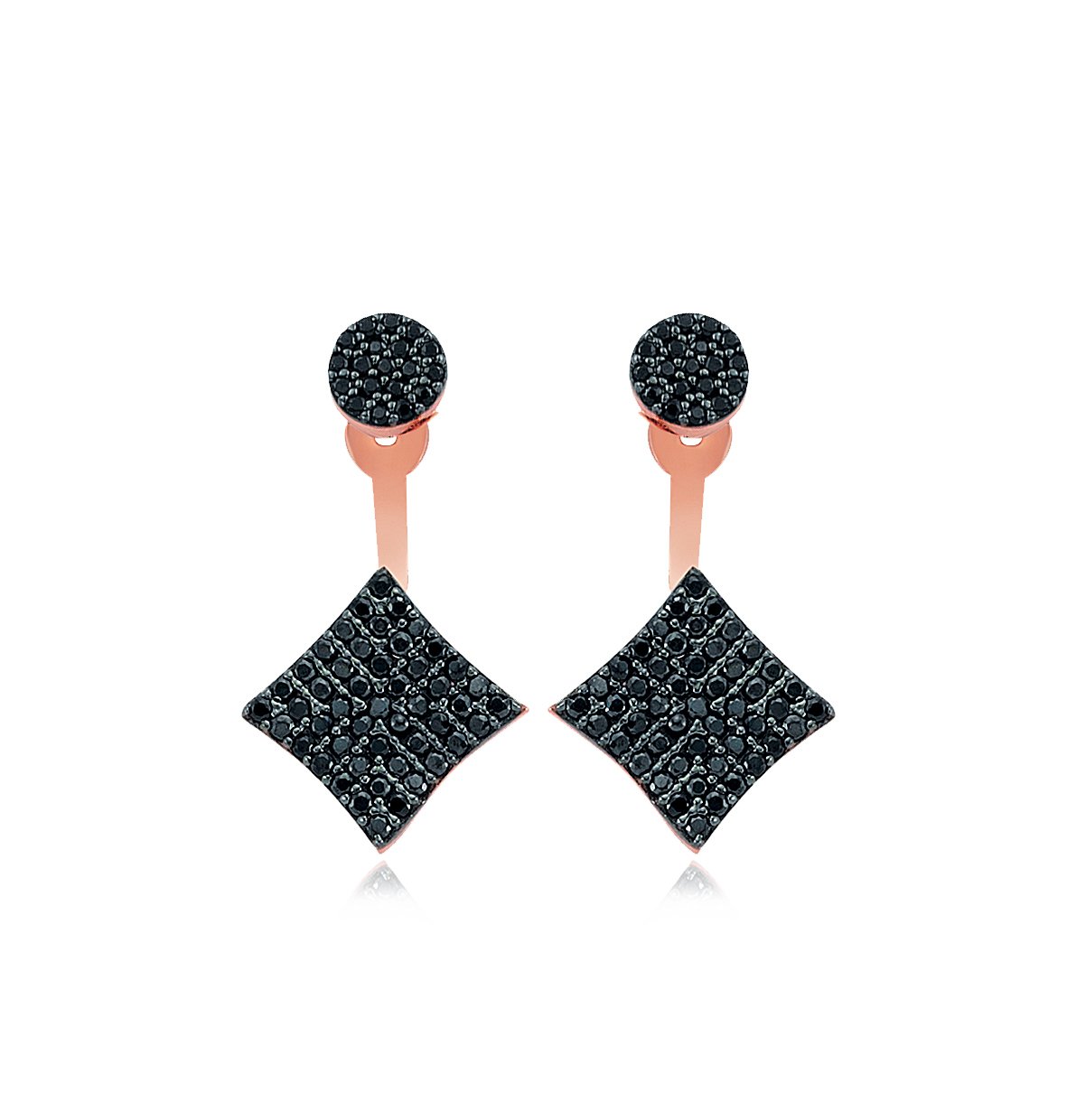 Siyah Zirkon Taşlı Ear Cuff Küpe