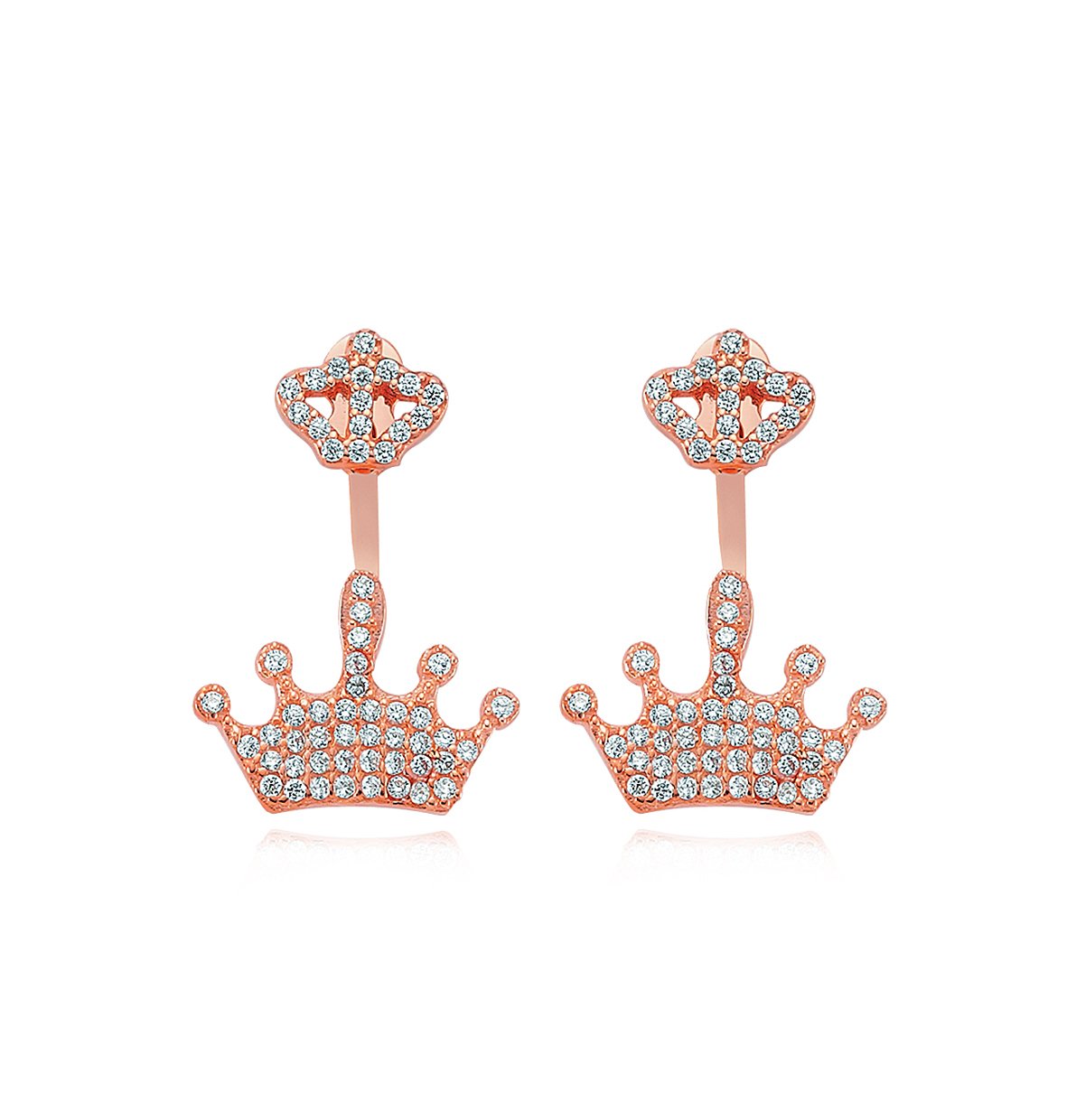 Taç Zirkon Taşlı Ear Cuff Küpe