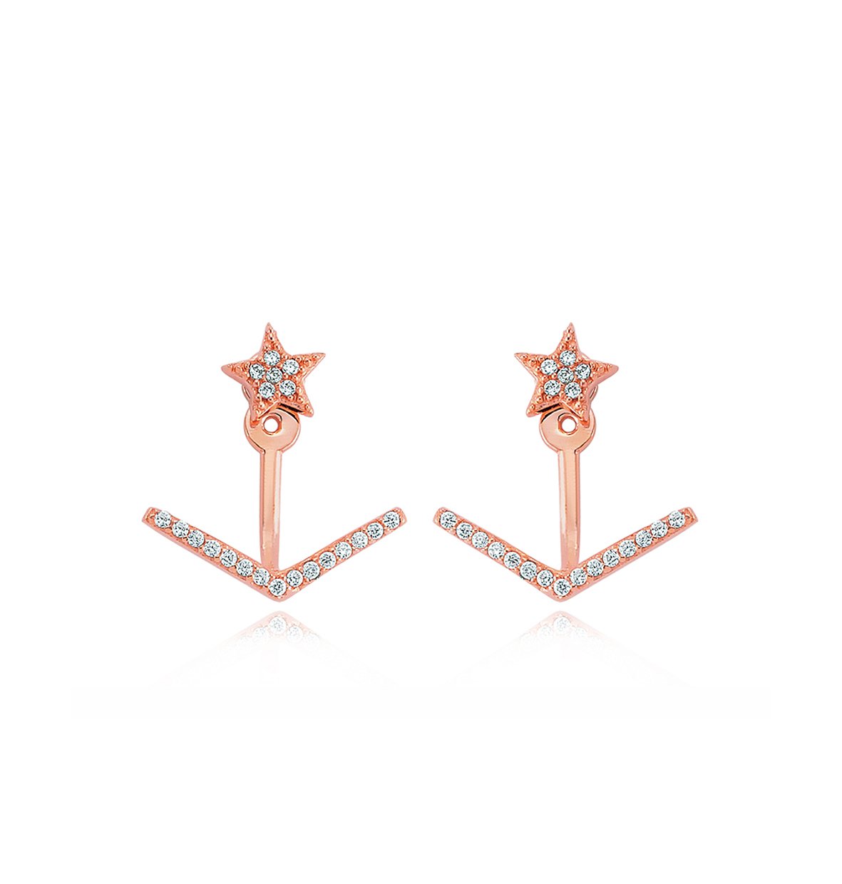 Beyaz Zirkon Taşlı Ear Cuff Küpe