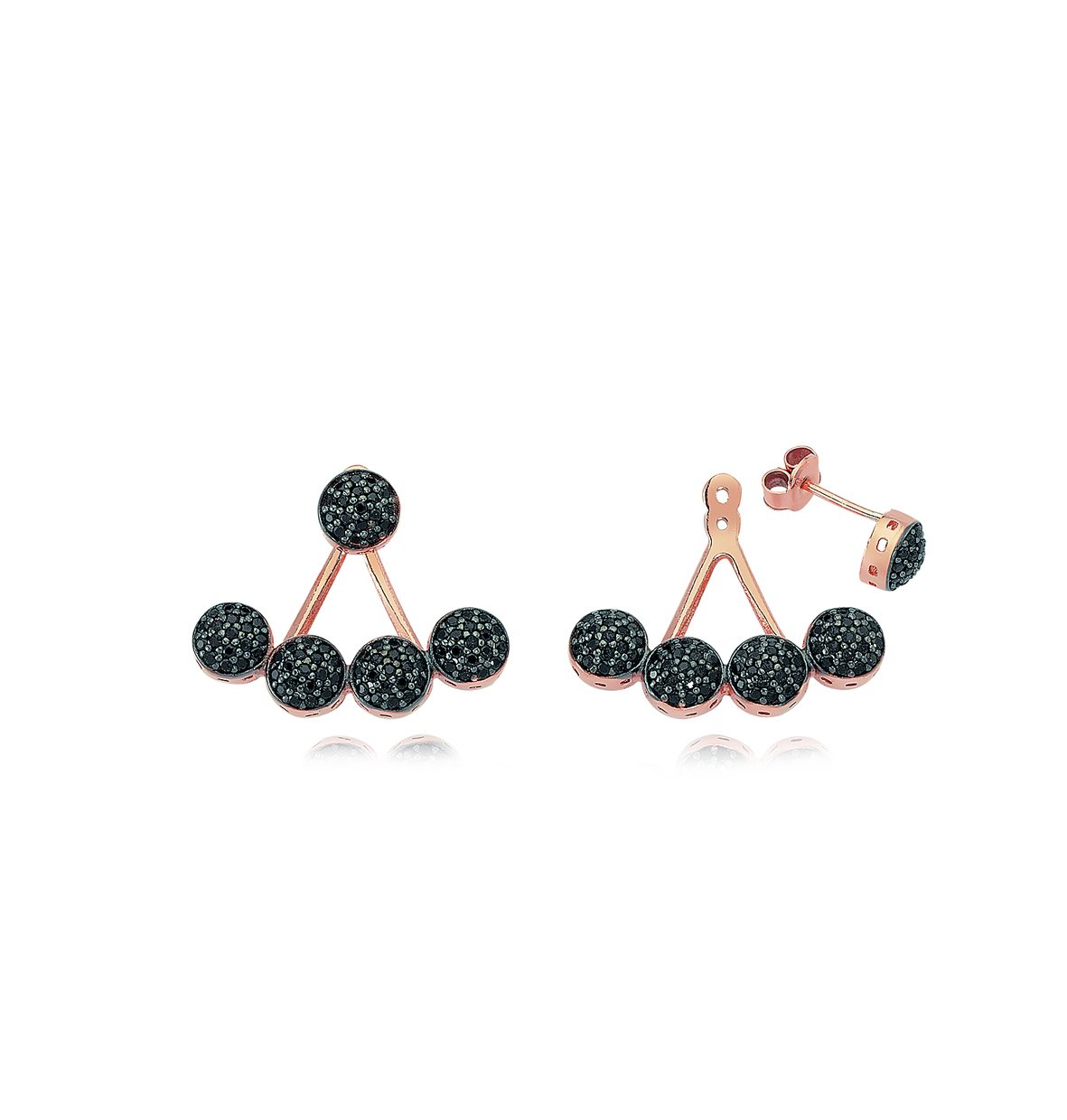 Siyah Zirkon Taşlı Ear Cuff Küpe