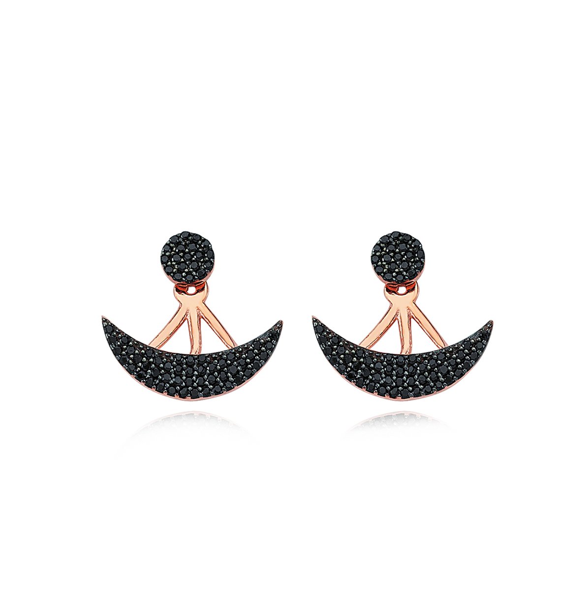 Siyah Zirkon Taşlı Ear Cuff Küpe