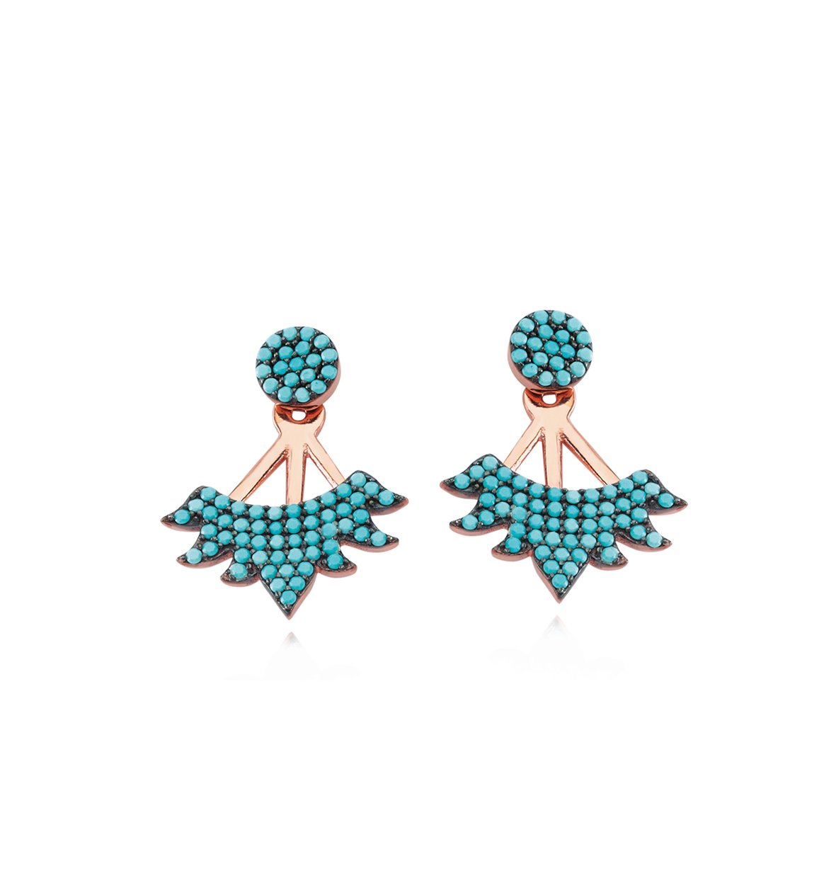 Mavi Taşlı Ear Cuff Küpe