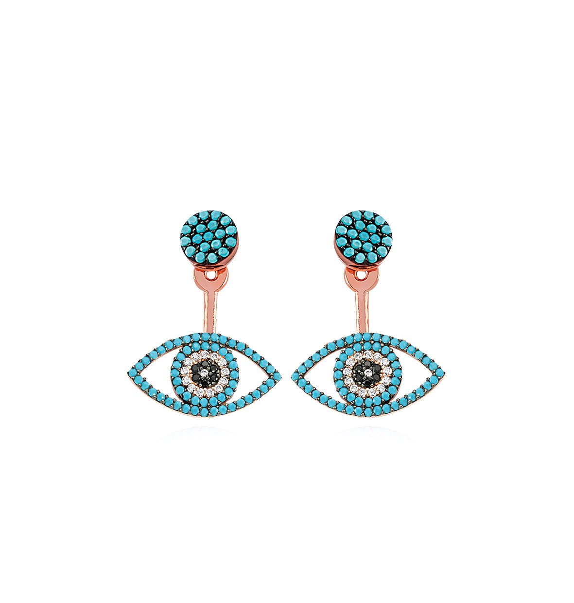 Mavi Taşlı Ear Cuff Küpe