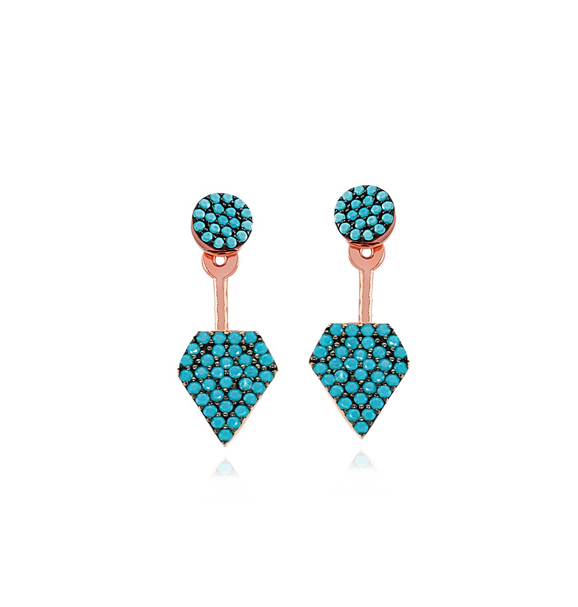 Mavi Taşlı Ear Cuff Küpe