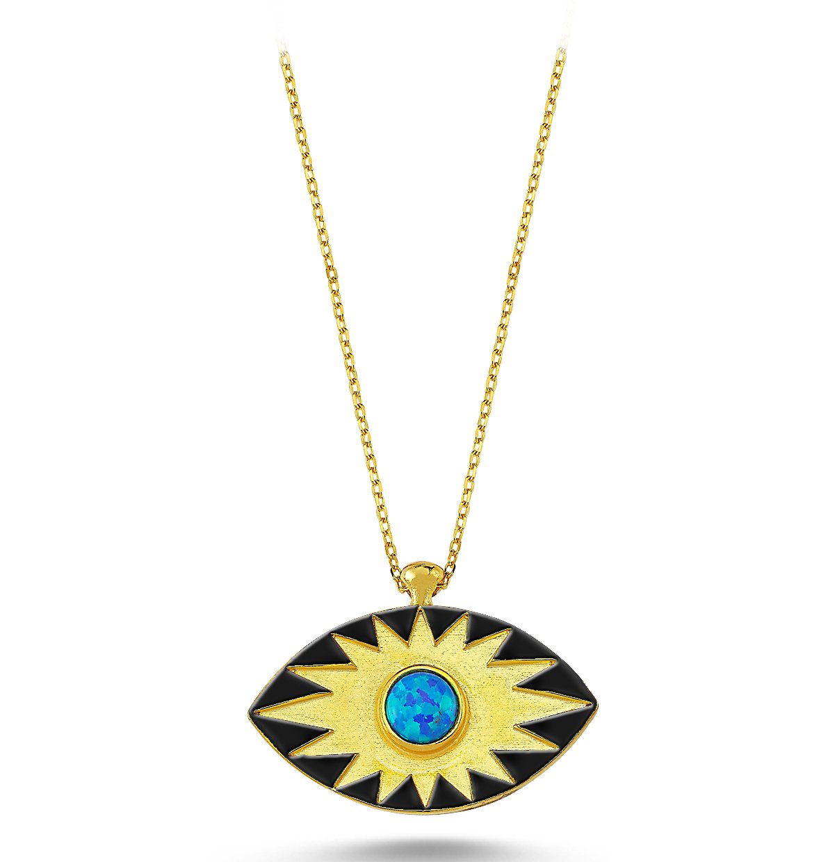 Güneş Model Gümüş Opal Kolye