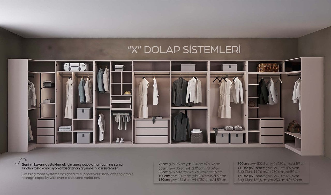 Kaşmir Modüler Köşe Dolap