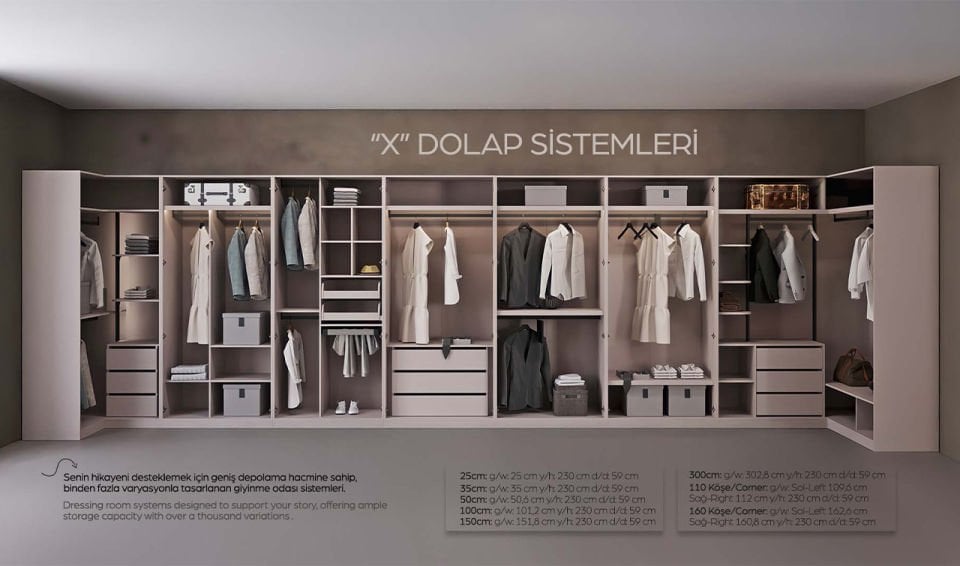Kaşmir Modüler Köşe Dolap