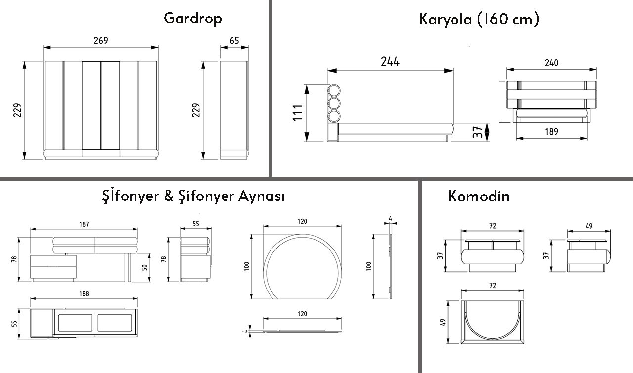 Milas Yatak Odası Takımı
