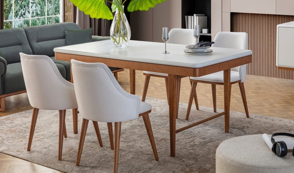 Pier Modern Yemek Odası Takımı - Lake boyalı