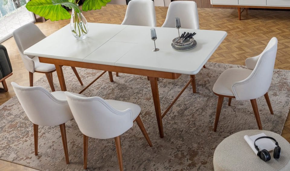 Pier Modern Yemek Odası Takımı - Lake boyalı