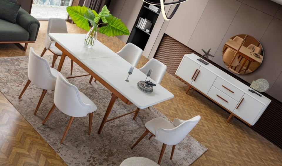 Pier Modern Yemek Odası Takımı - Lake boyalı