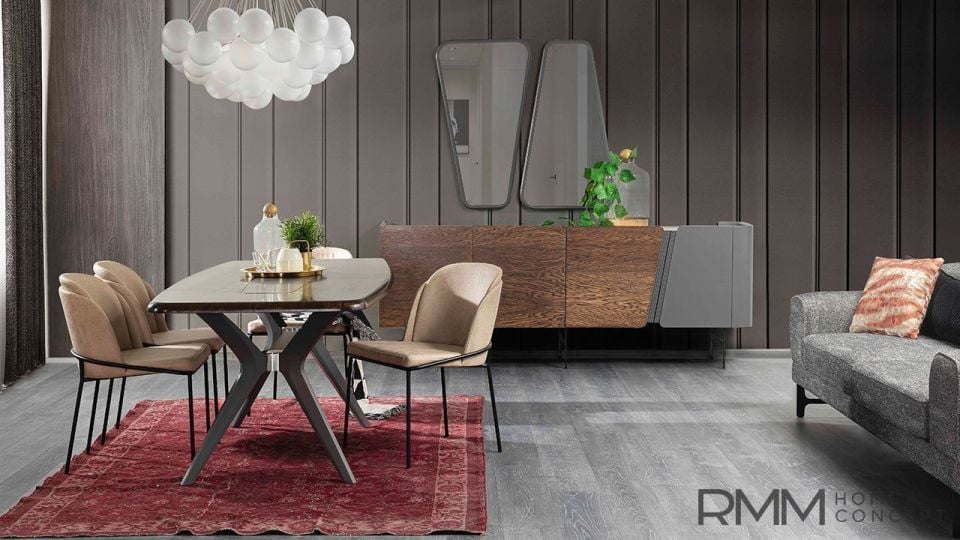 Pier Modern Yemek Odası Takımı - Lake boyalı Konsol