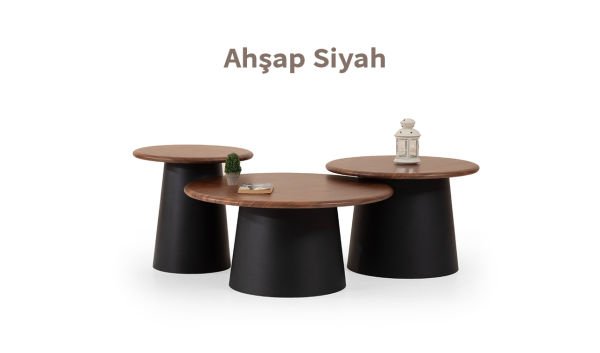 Tola Abanoz Orta Sehpa-Yan Sehpa