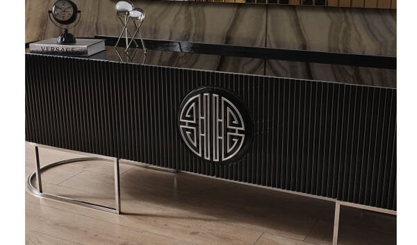 Gucci Luxury Tv Ünitesi - Siyah & Krom