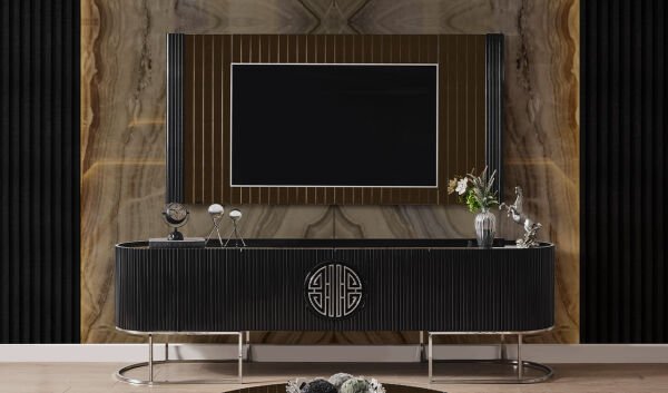 Gucci Luxury Tv Ünitesi - Siyah & Krom