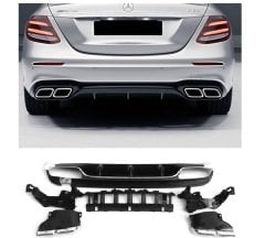 Mercedes w213 e63 arka tampon difüzör ve egzoz ucu seti amg 2016 / 2019
