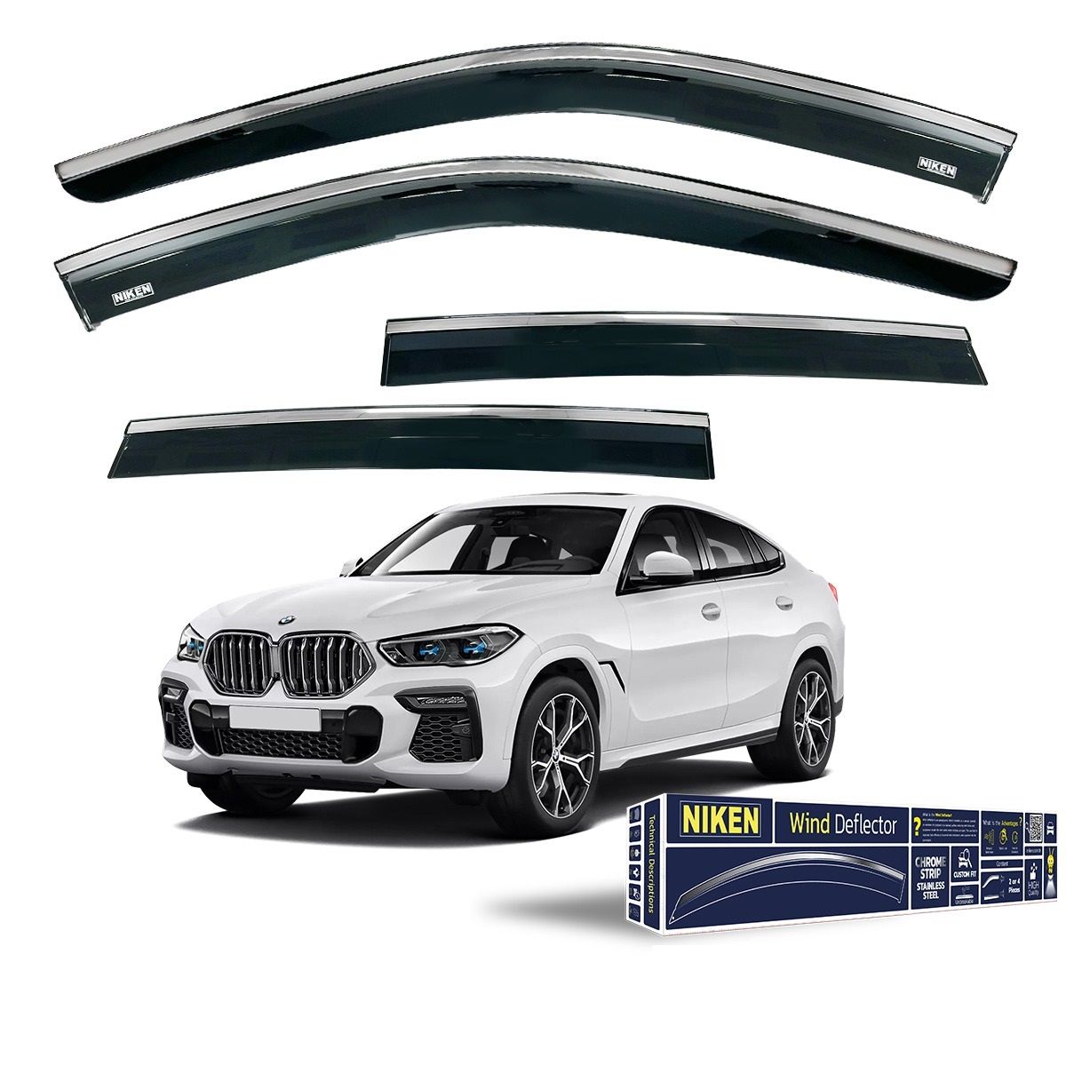 Bmw x6 g06 cam rüzgarlığı kromlu niken 2020+