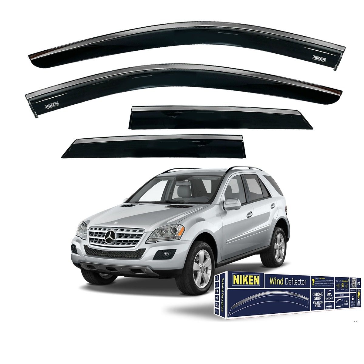 Mercedes w164 ml350 cam rüzgarlığı kromlu niken 2005 / 2011