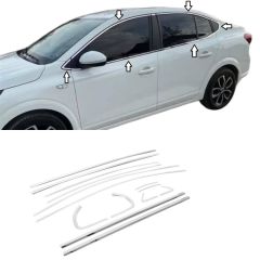 Renault taliant cam çerçevesi kenar çıtası krom tamtur 2021+ 16 parça