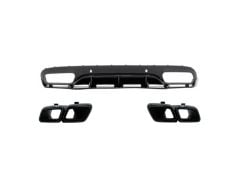 Mercedes w205 coupe amg arka difüzör ve egzoz ucu seti siyah