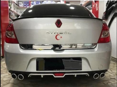 Renault clio symbol arka tampon difüzörü gri 4 çıkış plastik