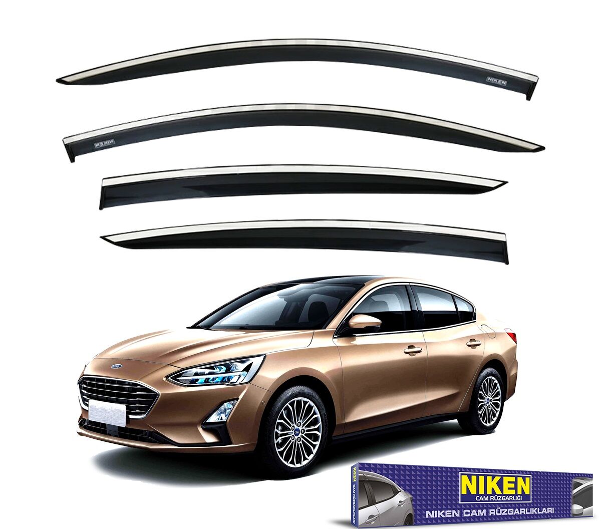 Ford focus 4 cam rüzgarlığı kromlu 2019+ niken
