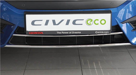 Honda civic fc5 uyumlu ön tampon alt kromu 2 parça 2016+
