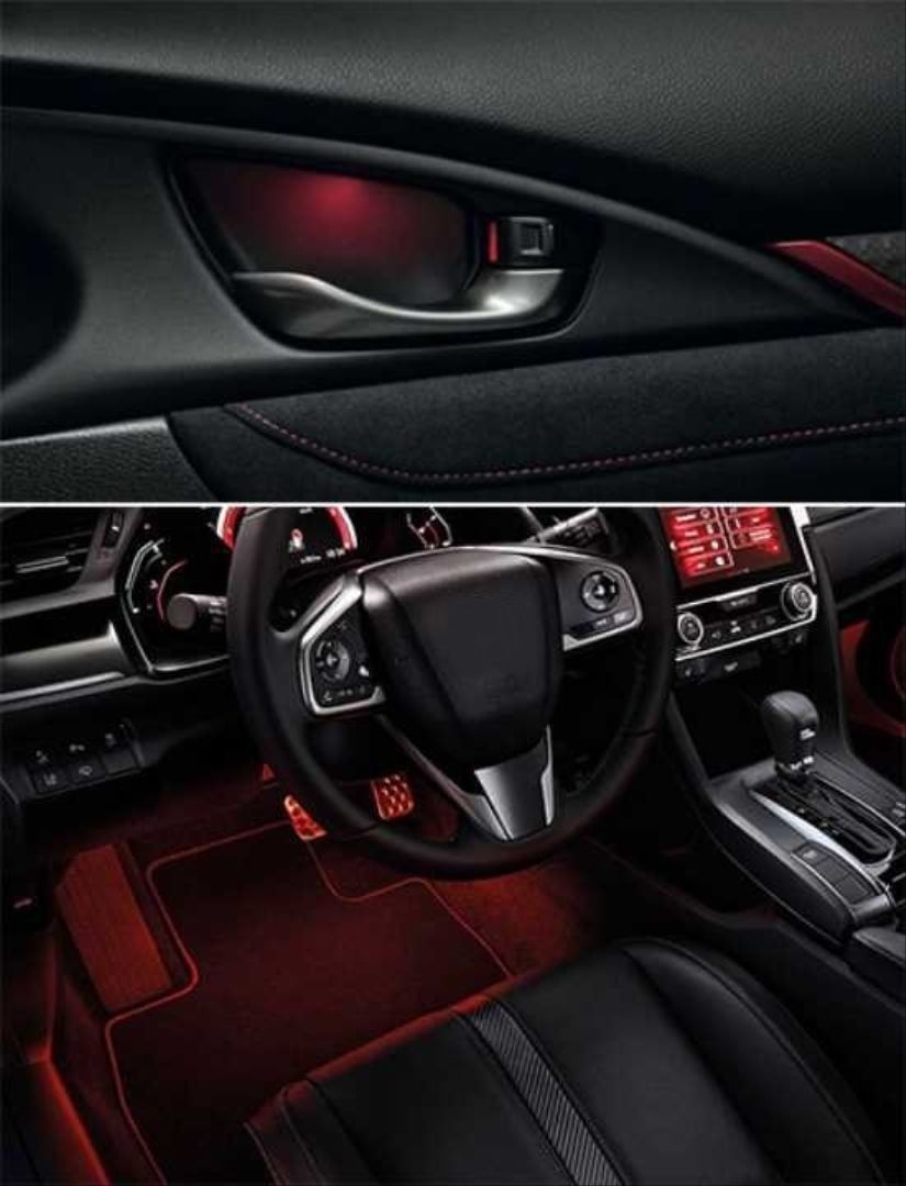 Honda civic fc5 uyumlu kapı iç ve ayak aydınlatma kırmızı