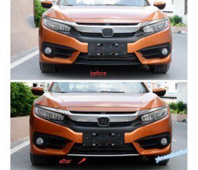 Honda civic fc5 uyumlu ön tampon alt kromu 1 parça 2016+