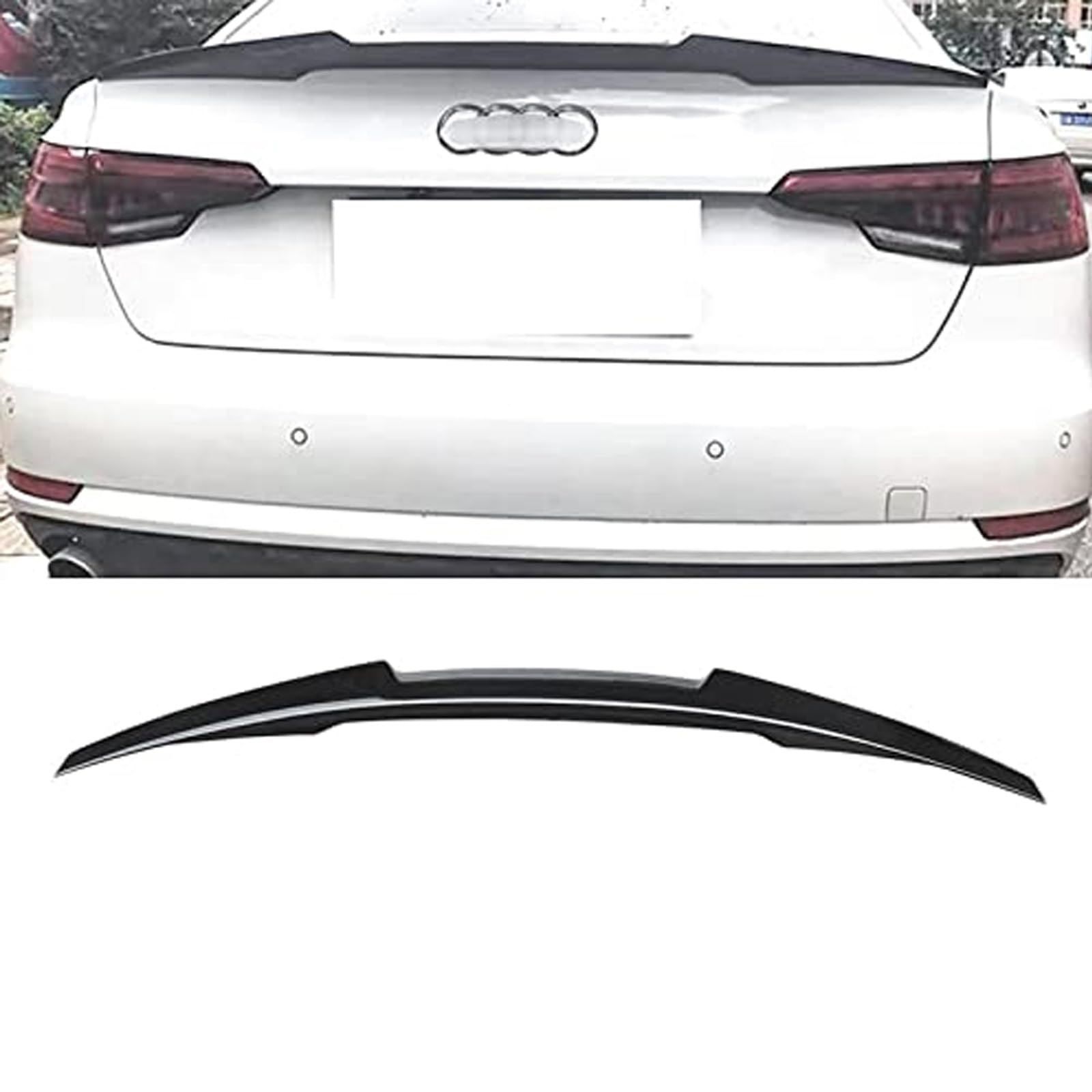 Audi a4 b9 bagaj üstü spoiler pianoblack boyalı yarasa 2016 / 2024