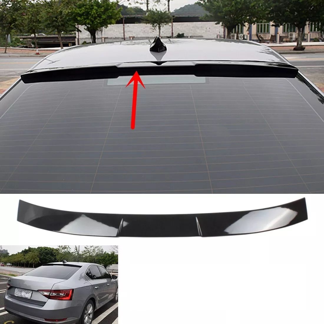 Skoda süper b cam üstü spoiler pianoblack boyalı yarasa 2020+