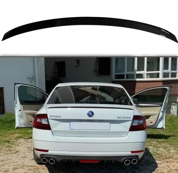 Skoda octavia bagaj üstü spoiler pianoblack boyalı 2013+