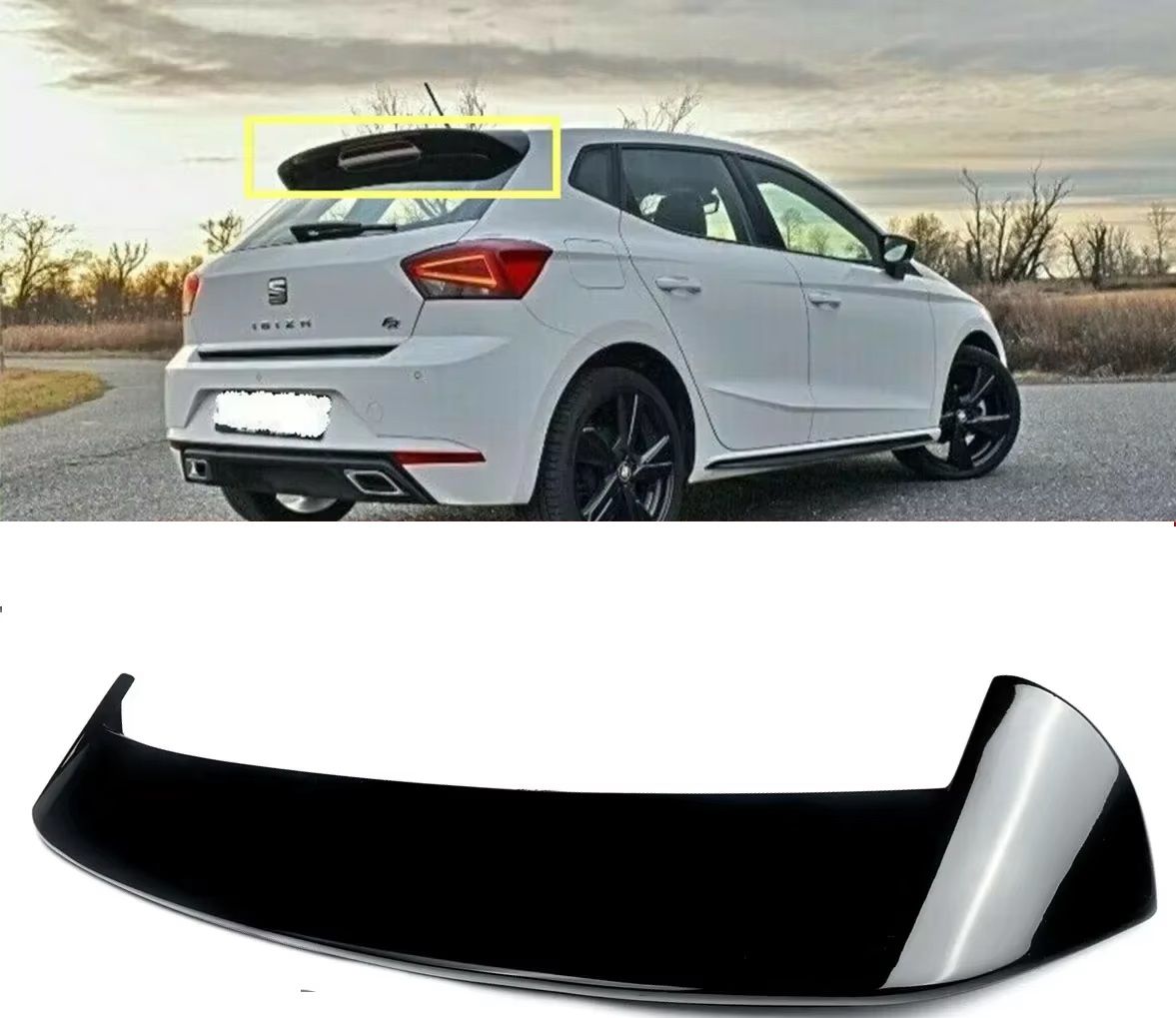 Seat ibiza bagaj üstü spoiler pianoblack boyalı 2017+