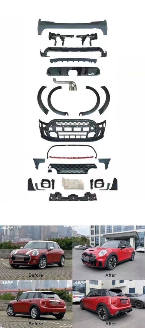 Mini cooper f55 jcw body kit tampon seti makyajlı görünüm