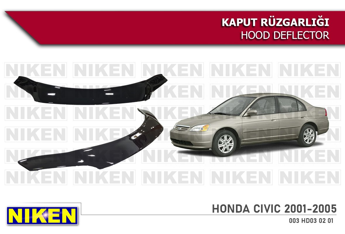 Honda civic için uygundur kaput rüzgarlığı koruyucu 2001 / 2005