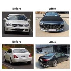 Mercedes w221 to w223 maybach dönüşüm body kit seti full facelift