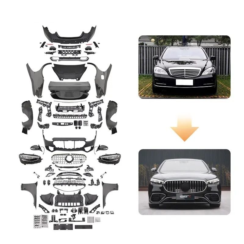 Mercedes w221 to w223 s450 dönüşüm body kit seti full facelift