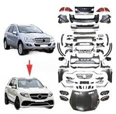 Mercedes ml w164 to w166 gle63 dönüşüm body kit seti full facelift