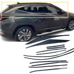 Hyundai tucson cam çerçevesi kenar çıtası krom tamtur 2021+ 10 parça