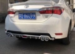 Toyota corolla difüzör arka tampon eki gri 4çıkış 2016+