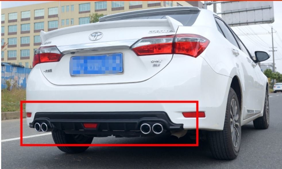 Toyota corolla difüzör arka tampon eki siyah 4egzoz 2016+