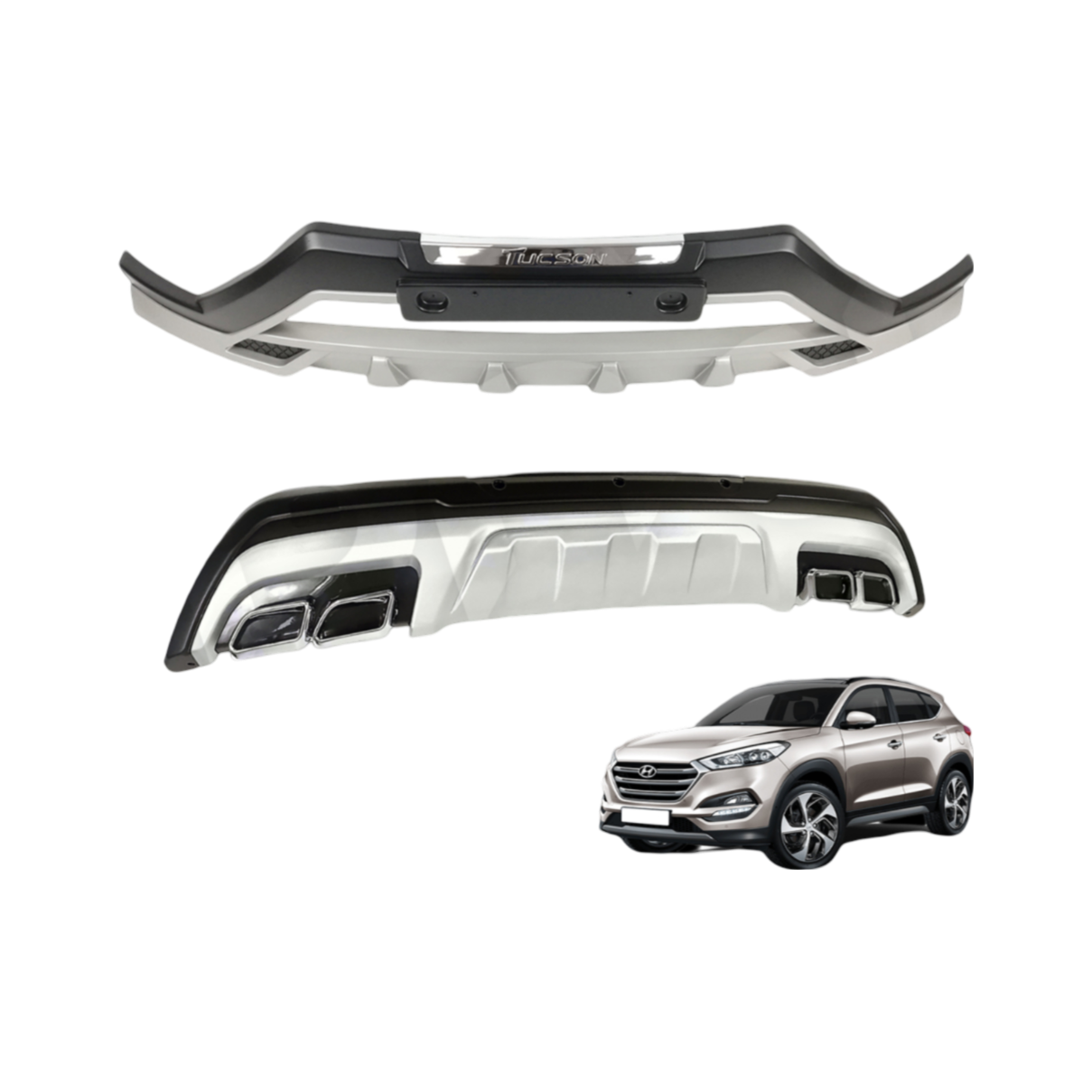 Hyundai tucson ön arka tampon koruması difüzör 2015 / 2018