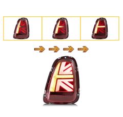 Mini cooper r57 stop lambası ledli british flag 2008 / 2014 kırmızı