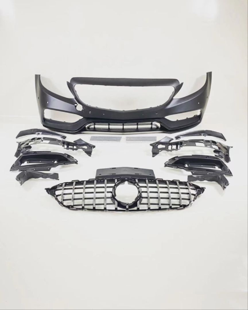 Mercedes w205 c63 ön tampon ve panjur seti siyah trim 2014 / 2018