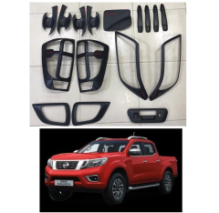Nissan navara kaplama seti siyah full 2016+ kapı kolu far stop çerçeve np300